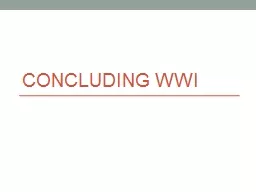 Concluding WWI