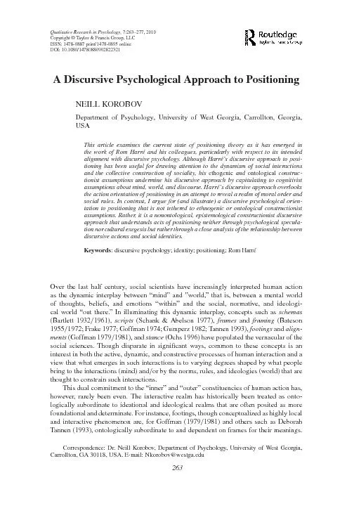 DiscursivePsychologicalApproachtoPositioning271certainthings.Analytica