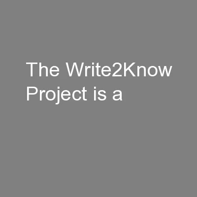 The Write2Know Project is a