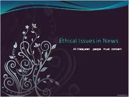 Ethical Issues in News