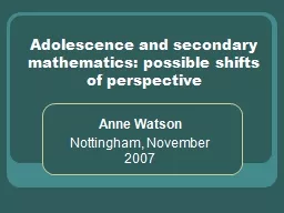 Adolescence and secondary mathematics