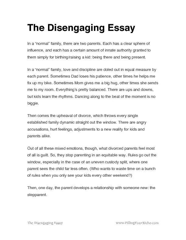 The Disengaging Essay In a 