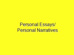 Personal Essays/