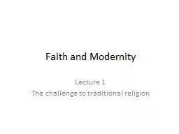 Faith and Modernity