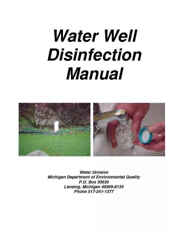 Water Well DisinfectionManual Water Division Michigan Department of En