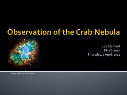 Observation of the Crab Nebula