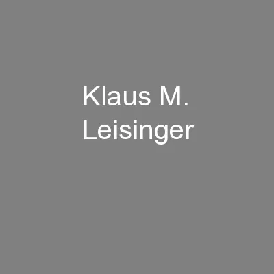 Klaus M. Leisinger