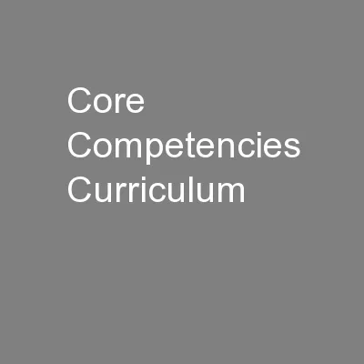Core Competencies Curriculum