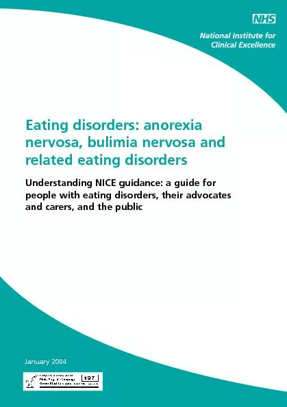 Eating disorders: anorexiaelated eating disorderspeople with eating di