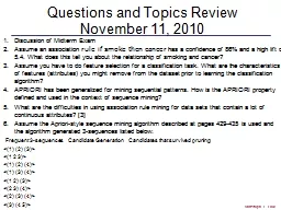 Questions and Topics Review November