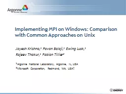 Implementing MPI on Windows: Comparison with Common Approac