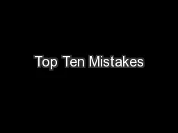 Top Ten Mistakes
