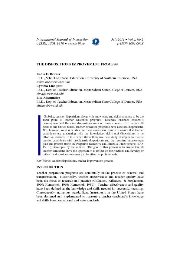 International Journal of Instruction        e-ISSN: 1308-1470THE DISPO