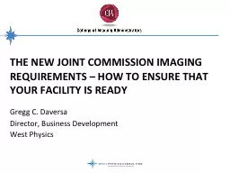 The New Joint Commission Imaging Requirements – How to En