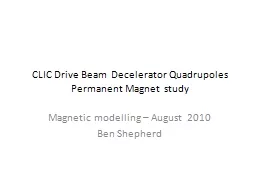 CLIC Drive Beam Decelerator Quadrupoles