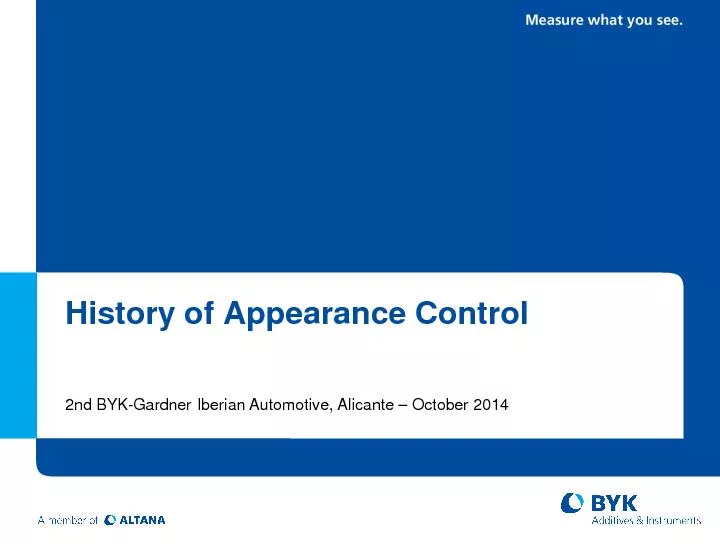 History of Appearance Control