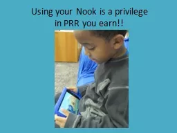 Using your Nook is a privilege