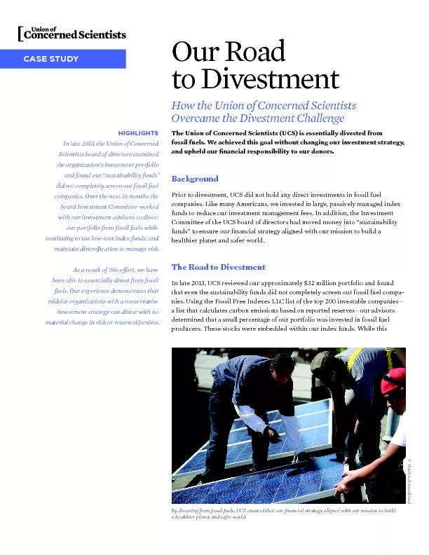 How the Union of Concerned Scientists Overcame the Divestment Challeng