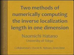 Two methods of numerically computing the inverse localizati