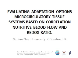 EVALUATING ADAPTATION OPTIONS MICROCIRCULATORY-TISSUE SYSTE