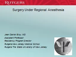 Surgery Under Regional Anesthesia