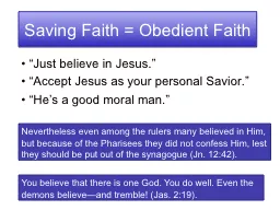 Saving Faith = Obedient Faith