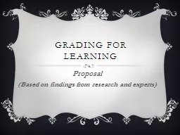 Grading for Learning