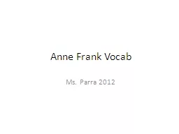 Anne Frank Vocab