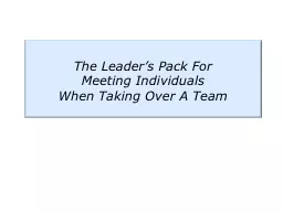 The Leader’s Pack For