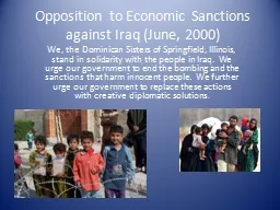 Opposition to Economic Sanctions