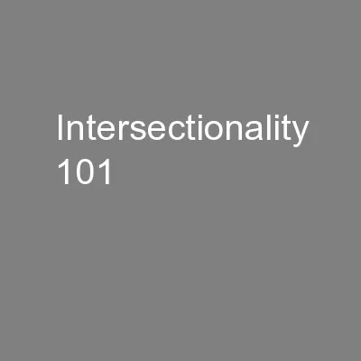 Intersectionality 101