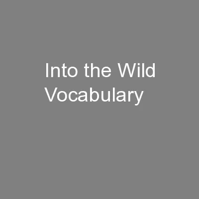 Into the Wild Vocabulary