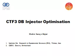 CTF3 DB Injector Optimisation