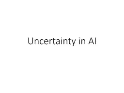 Uncertainty in AI