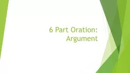 6 Part Oration: Argument