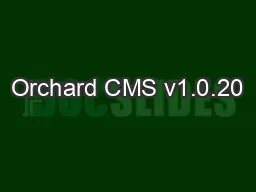 Orchard CMS v1.0.20