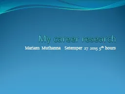 My career research