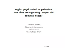 English physician-led organisations: