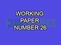 WORKING PAPER NUMBER 26