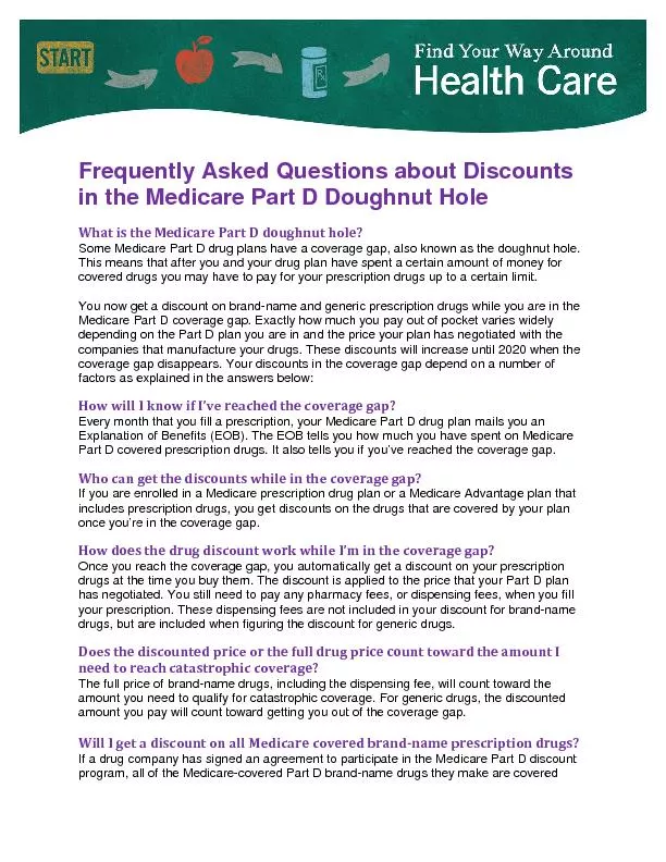 Frequently Asked Questions aboutDiscounts in the Medicare Part D Dough