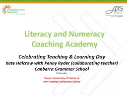 Literacy and Numeracy Coaching Academy