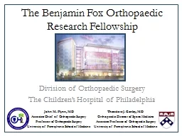 The Benjamin Fox Orthopaedic Research Fellowship