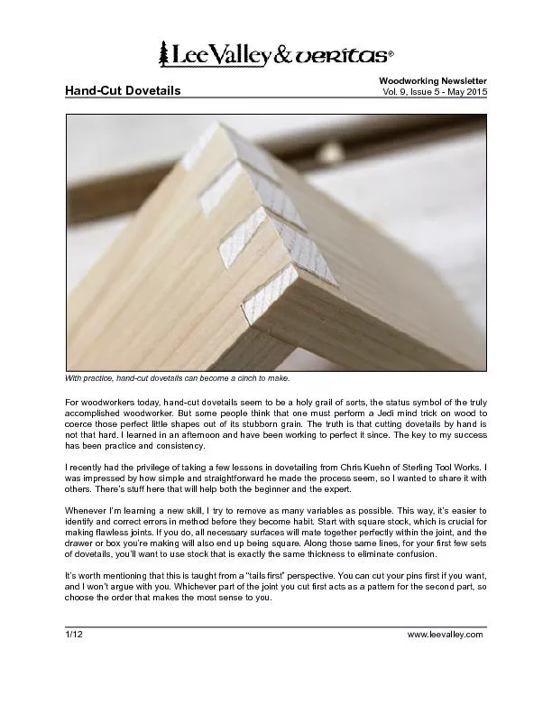 Hand-Cut Dovetails