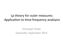 Lp  theory for outer measures: