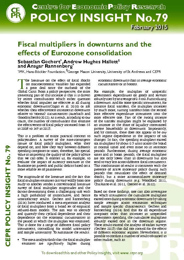 Fiscal multipliers in downturns and the effects of Eurozone consolidat