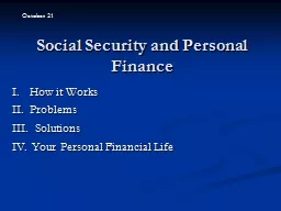 Social Security and Personal Finance