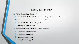 Daily Quiz 1/20