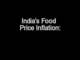 India’s Food Price Inflation: