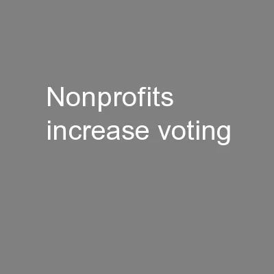 Nonprofits increase voting