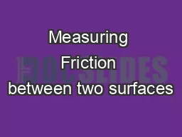 Measuring Friction between two surfaces